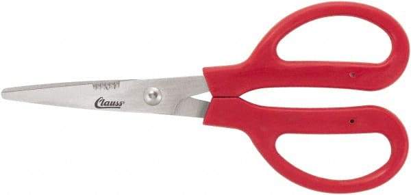 Clauss - 4" LOC, 7" OAL Stainless Steel Dubbed Trimmers - Serrated, Plastic Handle, For Paper, Fabric - Strong Tooling