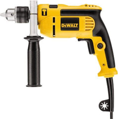 DeWALT - 120 Volt 1/2" Keyed Chuck Electric Hammer Drill - 0 to 47,600 BPM, 0 to 2,800 RPM, Reversible, Pistol Grip with Side Handle - Strong Tooling