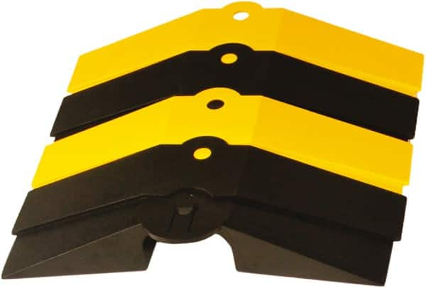 UltraTech - 1 Channel, 1 Ft Long, 1-1/2" Max Compatible Cable Diam, Yellow/Black ABS On Floor Cable Cover - 13-5/8" Overall Width x 2-1/8" Overall Height, 3" Channel Width x 1-1/2" Channel Height - Strong Tooling