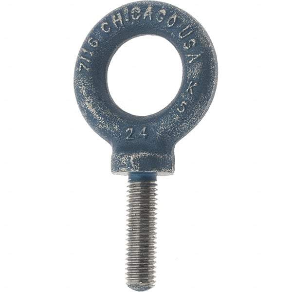 Value Collection - 738 Kg Capacity, Steel, M10x1.50 Thread, Fixed Lifting Eye Bolt - Fully Threaded, 17mm Shank, 17mm Thread Length, Shoulder - Strong Tooling