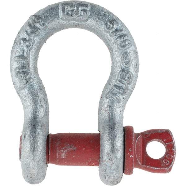 Value Collection - 5/16" Nominal Chain Size, 0.75 Ton Steel Screw Anchor Shackle - Strong Tooling