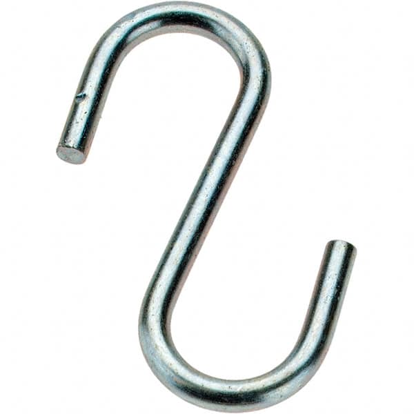 Value Collection - Trade Size 27, Carbon Steel Bright Zinc S-Hook - 12 Lb Capacity, 0.08" Wire, 1" OAL - Strong Tooling