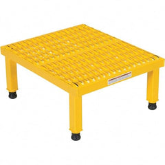 Vestil - 9" High x 19" Wide x 24" Deep, Yellow Step Stand - Steel, 500 Lb Capacity - Strong Tooling