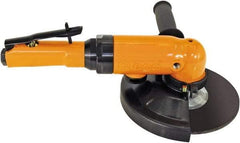 Cleco - 4-1/2" Wheel Diam, 12,000 RPM, Pneumatic Angle & Disc Grinder - 5/8-11 Spindle, 33.6 CFM, Bottom Exhaust - Strong Tooling