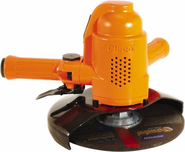 Cleco - 7" Wheel Diam, 6,000 RPM, Pneumatic Angle & Disc Grinder - 5/8-11 Spindle, 33.6 CFM, Front Exhaust - Strong Tooling