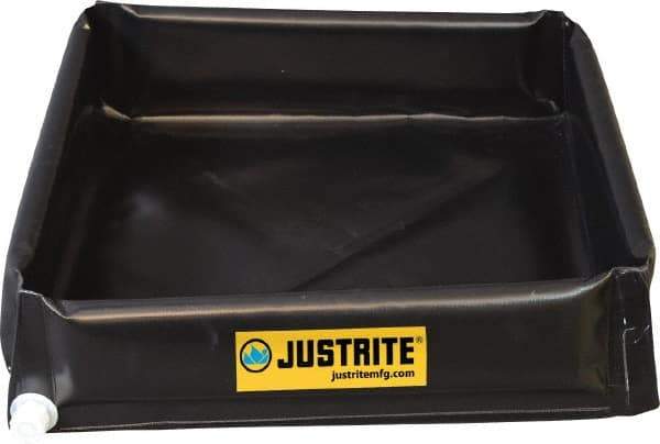 Justrite - 55 Gal Low Wall Berm - 4' Wide x 4" Long - Strong Tooling