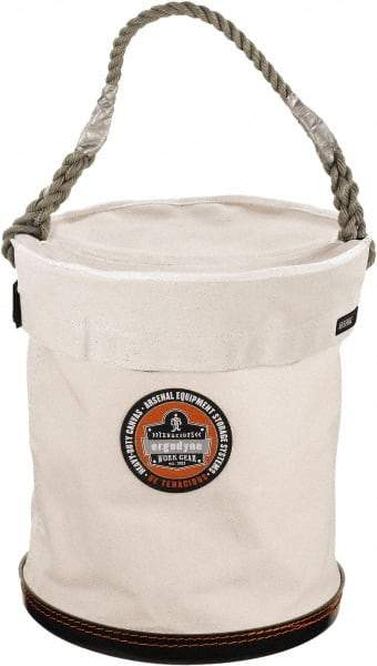 Ergodyne - 1 Pocket White Canvas Bucket Tool Organizer - 12-1/2" Wide x 12-1/2" Deep x 15" High - Strong Tooling