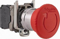 Schneider Electric - 22mm Mount Hole, Extended Mushroom Head, Pushbutton Switch Only - Round, Red Pushbutton, Nonilluminated, Trigger Action, Off, Shock and Vibration Resistant - Strong Tooling