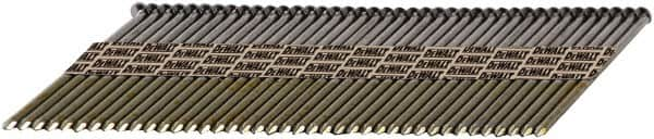 DeWALT - 30 Gauge 0.131" Shank Diam 3-1/4" Long Framing Nails for Power Nailers - Steel, Galvanized Finish, Smooth Shank, Angled Stick Paper Tape Collation, Round Head, Diamond Point - Strong Tooling