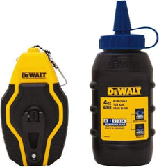 DeWALT - 30' Long Reel & Chalk Set - Blue, Includes 4 oz Blue Chalk - Strong Tooling