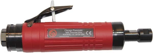 Chicago Pneumatic - 1/4" Collet, Straight Handle, Air Angle Die Grinder - 12,000 RPM, Rear Exhaust, 33.9 CFM, 1.2 hp, 90 psi, 9.5mm Inlet - Strong Tooling