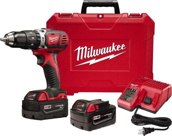 Milwaukee Tool - 18 Volt 1/2" Keyless Chuck Cordless Hammer Drill - 0 to 28,800 BPM, 0 to 1,800 RPM, Reversible - Strong Tooling