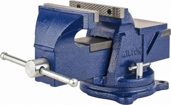 Wilton - 6" Jaw Width, 6" Opening Capacity, 3" Throat Depth, Steel Swivel Bench Vise - Bolt Down Base Attachment - Strong Tooling