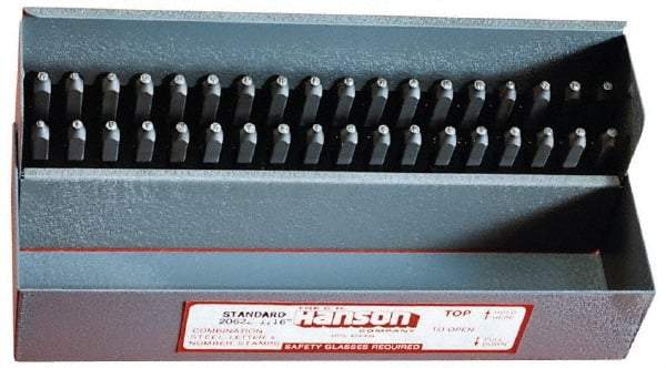 C.H. Hanson - 36 Piece, 5/32" Character Steel Stamp Set - Letters & Figures, Heavy Duty - Strong Tooling