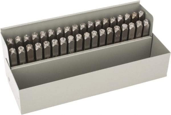 C.H. Hanson - 36 Piece, 1/4" Character Steel Stamp Set - Letters & Figures, Standard - Strong Tooling