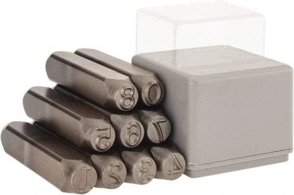 C.H. Hanson - 9 Piece, 3/8" Character Steel Stamp Set - Figures, Heavy Duty - Strong Tooling