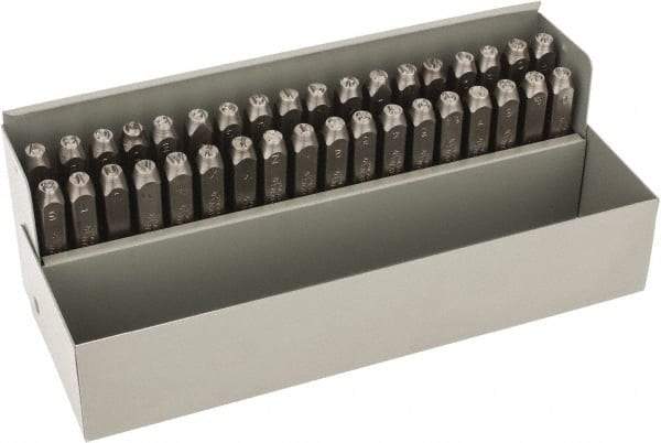 C.H. Hanson - 36 Piece, 3/16" Character Steel Stamp Set - Letters & Figures, Heavy Duty - Strong Tooling