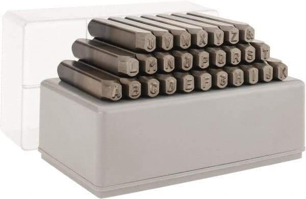 C.H. Hanson - 27 Piece, 3/16" Character Steel Stamp Set - Letters, Reverse - Strong Tooling