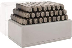 C.H. Hanson - 27 Piece, 1/4" Character Steel Stamp Set - Letters, Low Stress Round Face Dot - Strong Tooling