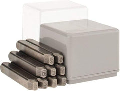 C.H. Hanson - 9 Piece, 1/8" Character Steel Stamp Set - Figures, Low Stress Round Face Dot - Strong Tooling