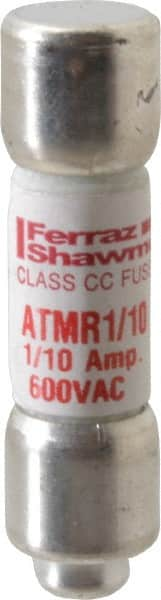 Ferraz Shawmut - 600 VAC/VDC, 0.1 Amp, Fast-Acting General Purpose Fuse - Clip Mount, 1-1/2" OAL, 100 at DC, 200 at AC kA Rating, 13/32" Diam - Strong Tooling