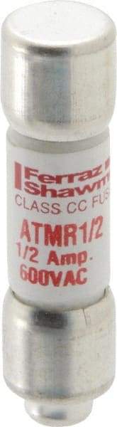 Ferraz Shawmut - 600 VAC/VDC, 0.5 Amp, Fast-Acting General Purpose Fuse - Clip Mount, 1-1/2" OAL, 100 at DC, 200 at AC kA Rating, 13/32" Diam - Strong Tooling