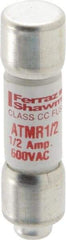 Ferraz Shawmut - 600 VAC/VDC, 0.5 Amp, Fast-Acting General Purpose Fuse - Clip Mount, 1-1/2" OAL, 100 at DC, 200 at AC kA Rating, 13/32" Diam - Strong Tooling