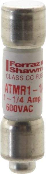 Ferraz Shawmut - 600 VAC/VDC, 1.25 Amp, Fast-Acting General Purpose Fuse - Clip Mount, 1-1/2" OAL, 100 at DC, 200 at AC kA Rating, 13/32" Diam - Strong Tooling