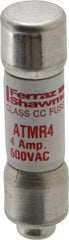 Ferraz Shawmut - 600 VAC/VDC, 4 Amp, Fast-Acting General Purpose Fuse - Clip Mount, 1-1/2" OAL, 100 at DC, 200 at AC kA Rating, 13/32" Diam - Strong Tooling