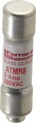 Ferraz Shawmut - 600 VAC/VDC, 8 Amp, Fast-Acting General Purpose Fuse - Clip Mount, 1-1/2" OAL, 100 at DC, 200 at AC kA Rating, 13/32" Diam - Strong Tooling