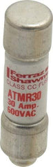 Ferraz Shawmut - 600 VAC/VDC, 30 Amp, Fast-Acting General Purpose Fuse - Clip Mount, 1-1/2" OAL, 100 at DC, 200 at AC kA Rating, 13/32" Diam - Strong Tooling