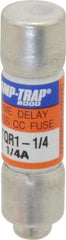 Ferraz Shawmut - 300 VDC, 600 VAC, 1.25 Amp, Time Delay General Purpose Fuse - Clip Mount, 1-1/2" OAL, 100 at DC, 200 at AC kA Rating, 13/32" Diam - Strong Tooling