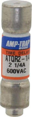 Ferraz Shawmut - 300 VDC, 600 VAC, 2.25 Amp, Time Delay General Purpose Fuse - Clip Mount, 1-1/2" OAL, 100 at DC, 200 at AC kA Rating, 13/32" Diam - Strong Tooling