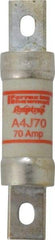 Ferraz Shawmut - 300 VDC, 600 VAC, 70 Amp, Fast-Acting General Purpose Fuse - Clip Mount, 4-5/8" OAL, 100 at DC, 200 at AC kA Rating, 1-1/8" Diam - Strong Tooling