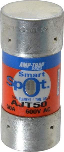 Ferraz Shawmut - 500 VDC, 600 VAC, 50 Amp, Time Delay General Purpose Fuse - Clip Mount, 2-3/8" OAL, 100 at DC, 200 at AC, 300 (Self-Certified) kA Rating, 1-1/16" Diam - Strong Tooling