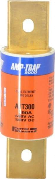 Ferraz Shawmut - 500 VDC, 600 VAC, 300 Amp, Time Delay General Purpose Fuse - Clip Mount, 7-1/8" OAL, 100 at DC, 200 at AC, 300 (Self-Certified) kA Rating, 2-1/8" Diam - Strong Tooling