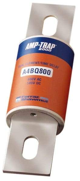 Ferraz Shawmut - 500 VDC, 600 VAC, 800 Amp, Time Delay General Purpose Fuse - Bolt-on Mount, 10-3/4" OAL, 100 at DC, 200 at AC, 300 (Self-Certified) kA Rating, 2-1/2" Diam - Strong Tooling