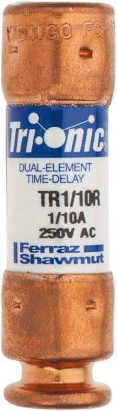 Ferraz Shawmut - 250 VAC/VDC, 0.1 Amp, Time Delay General Purpose Fuse - Clip Mount, 50.8mm OAL, 20 at DC, 200 at AC kA Rating, 9/16" Diam - Strong Tooling