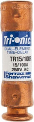 Ferraz Shawmut - 250 VAC/VDC, 0.15 Amp, Time Delay General Purpose Fuse - Clip Mount, 50.8mm OAL, 20 at DC, 200 at AC kA Rating, 9/16" Diam - Strong Tooling