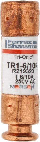 Ferraz Shawmut - 250 VAC/VDC, 1.6 Amp, Time Delay General Purpose Fuse - Clip Mount, 50.8mm OAL, 20 at DC, 200 at AC kA Rating, 9/16" Diam - Strong Tooling
