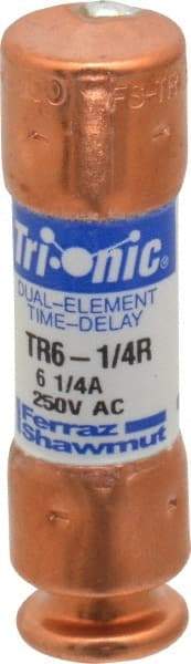 Ferraz Shawmut - 160 VDC, 250 VAC, 6.25 Amp, Time Delay General Purpose Fuse - Clip Mount, 50.8mm OAL, 20 at DC, 200 at AC kA Rating, 9/16" Diam - Strong Tooling