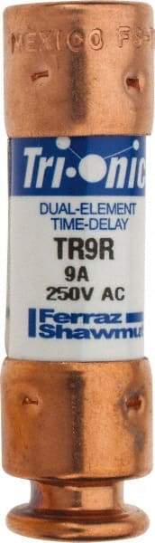 Ferraz Shawmut - 160 VDC, 250 VAC, 9 Amp, Time Delay General Purpose Fuse - Clip Mount, 50.8mm OAL, 20 at DC, 200 at AC kA Rating, 9/16" Diam - Strong Tooling