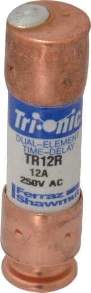 Ferraz Shawmut - 160 VDC, 250 VAC, 12 Amp, Time Delay General Purpose Fuse - Clip Mount, 50.8mm OAL, 20 at DC, 200 at AC kA Rating, 9/16" Diam - Strong Tooling