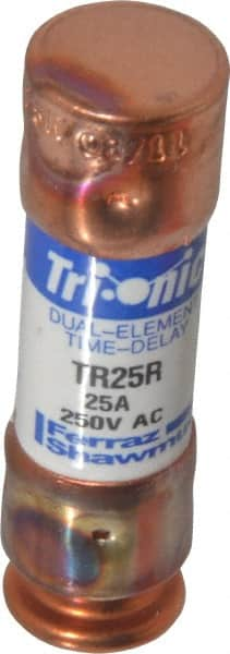 Ferraz Shawmut - 160 VDC, 250 VAC, 25 Amp, Time Delay General Purpose Fuse - Clip Mount, 50.8mm OAL, 20 at DC, 200 at AC kA Rating, 9/16" Diam - Strong Tooling