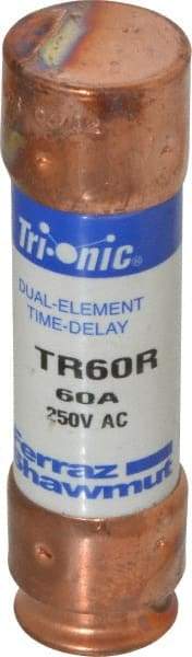 Ferraz Shawmut - 250 VAC/VDC, 60 Amp, Time Delay General Purpose Fuse - Clip Mount, 76.2mm OAL, 20 at DC, 200 at AC kA Rating, 13/16" Diam - Strong Tooling