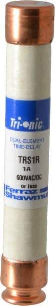 Ferraz Shawmut - 600 VAC/VDC, 1 Amp, Time Delay General Purpose Fuse - Clip Mount, 127mm OAL, 20 at DC, 200 at AC kA Rating, 13/16" Diam - Strong Tooling