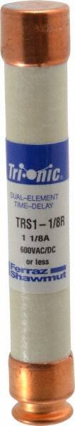 Ferraz Shawmut - 600 VAC/VDC, 1.13 Amp, Time Delay General Purpose Fuse - Clip Mount, 127mm OAL, 20 at DC, 200 at AC kA Rating, 13/16" Diam - Strong Tooling