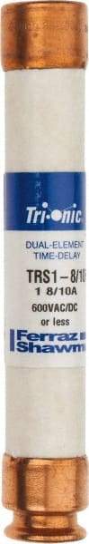 Ferraz Shawmut - 600 VAC/VDC, 1.8 Amp, Time Delay General Purpose Fuse - Clip Mount, 127mm OAL, 20 at DC, 200 at AC kA Rating, 13/16" Diam - Strong Tooling