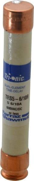 Ferraz Shawmut - 600 VAC/VDC, 5.6 Amp, Time Delay General Purpose Fuse - Clip Mount, 127mm OAL, 20 at DC, 200 at AC kA Rating, 13/16" Diam - Strong Tooling