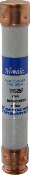 Ferraz Shawmut - 300 VDC, 600 VAC, 25 Amp, Time Delay General Purpose Fuse - Clip Mount, 127mm OAL, 20 at DC, 200 at AC kA Rating, 13/16" Diam - Strong Tooling